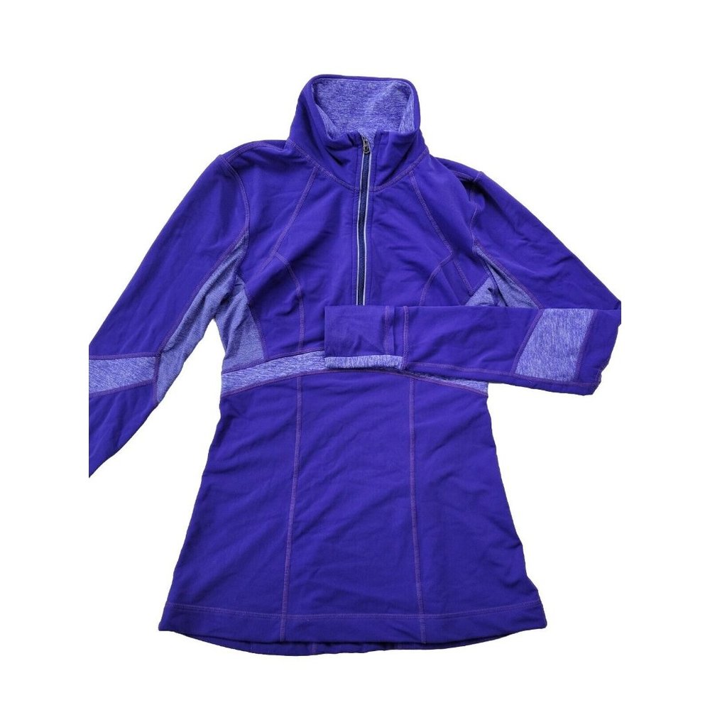 Lululemon Run Distance Pullover Pigment Blue Women 6  1/2 Zip Performance Nulu